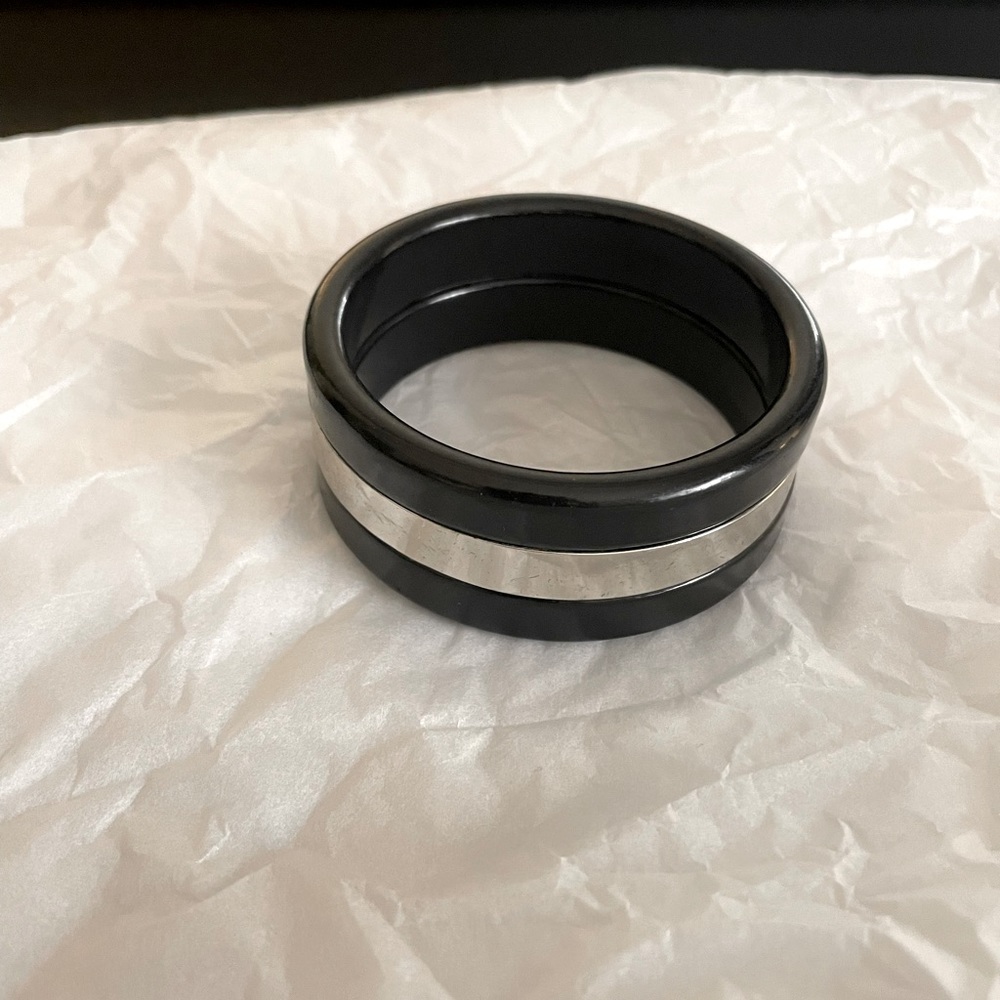 Black and silver cuff bracelet. Just right!